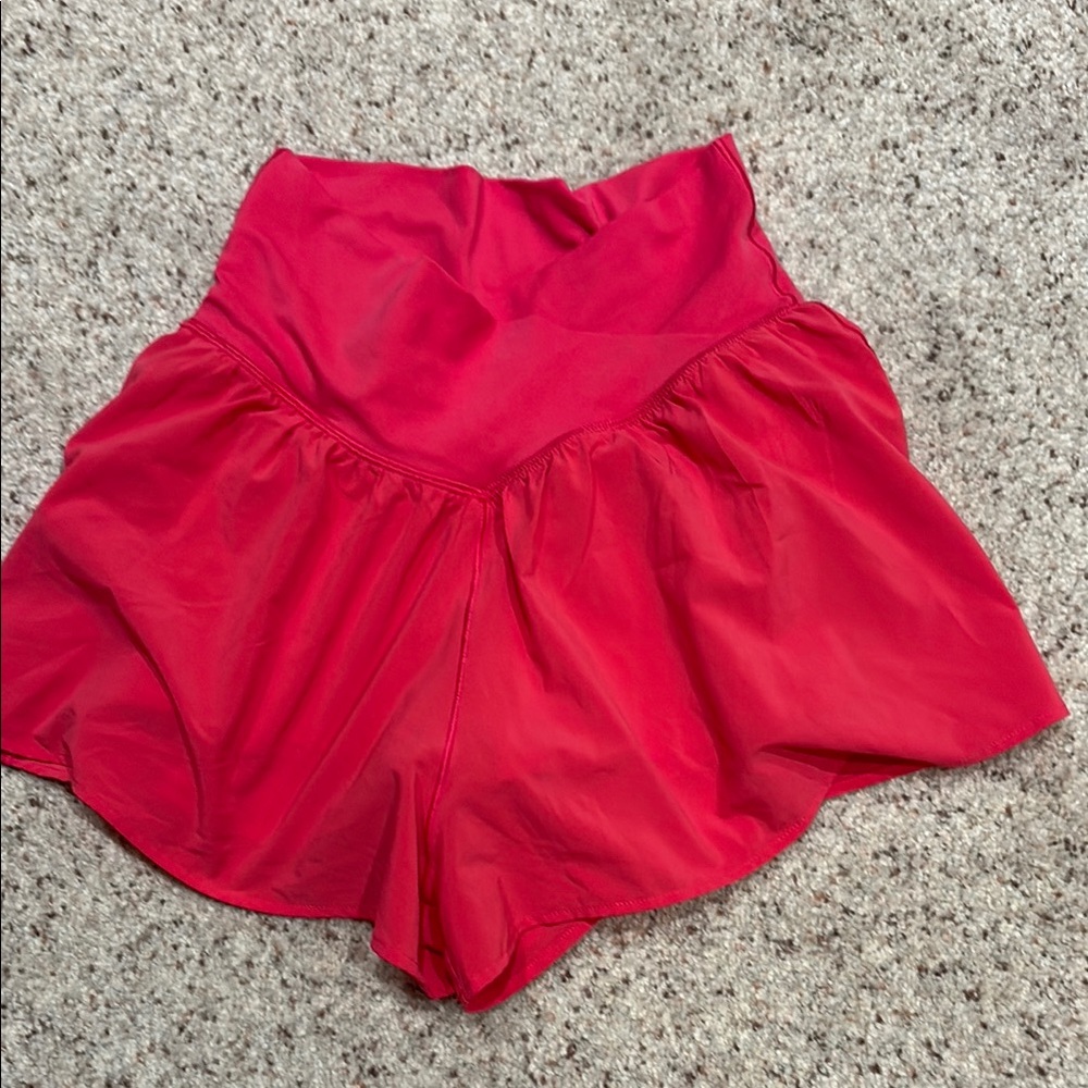 Chic High-Waisted Red Shorts